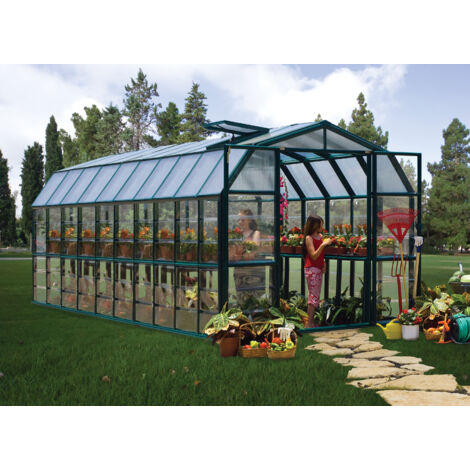 Palram – Serre de jardin polycarbonate 6,9 m² – Dimensions 264x267x237,5 cm – Épaisseur parois 0,7 mm – Résistance au vent 90 km/h – 702495