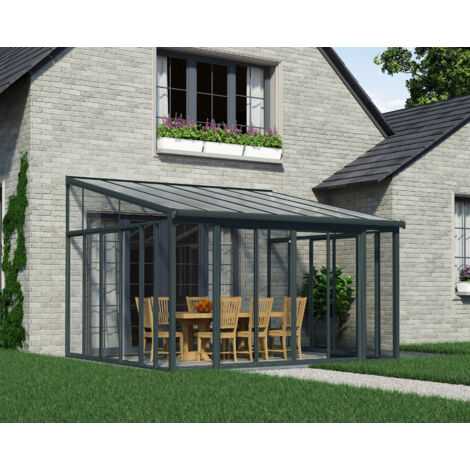 Pergola fermée 15.6m² gris anthracite - Palram - 703991