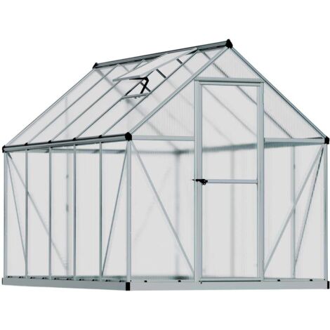Palram – Serre de jardin polycarbonate 5.6m² – Panneaux double paroi – Cadre aluminium résistant – 701631
