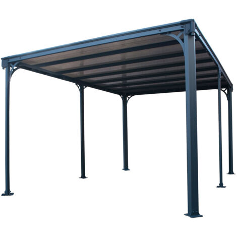 Canopia By Palram – Gazebo de jardin 426x309cm gris anthracite – Aluminium résistant aux intempéries – Panneaux en polycarbonate – Résistance UV 100% – 704673 (1/5)