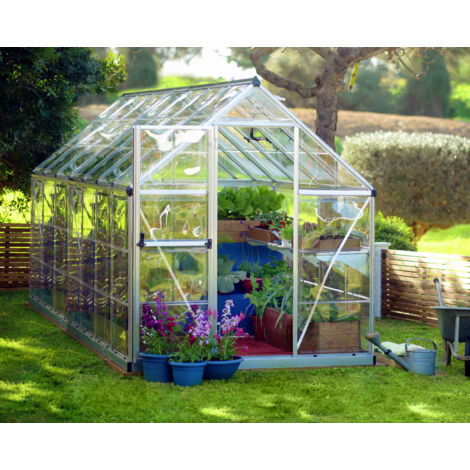 Canopia By Palram – Serre de jardin polycarbonate 7,9 m² – Dimensions 126 x 185 x 208 cm – Panneaux traités UV – Structure en aluminium résistant à la rouille