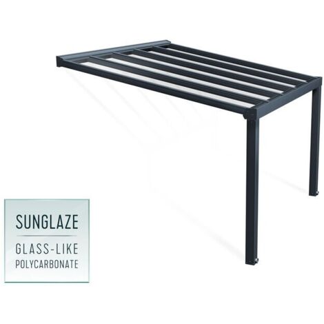 Palram – Couverture de patio 3,4x3,7m blanche – Aluminium robuste – Panneau polycarbonate 4mm – Résistance au vent 120 km/h – Charge de neige 120 kg/m² – 705893 (1/5)