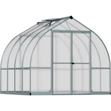 Palram – Serre de jardin polycarbonate 6m² – Aluminium double paroi 6mm – Dimensions 244x244x219 cm – Résistante aux intempéries