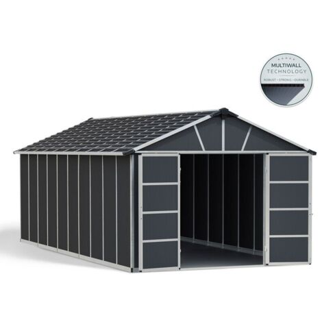 Abri de jardin 11x21.3 pieds gris anthracite avec plancher - Palram - 705724 (1/5)