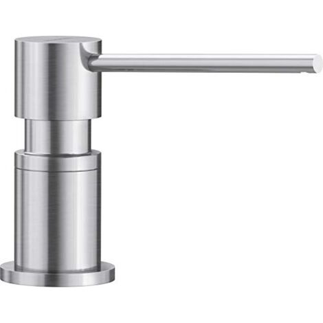 Blanco – Distributeur de savon 525809 – Acier inoxydable PVD gris – Volume 300 ml – Installation dans trou de 35 mm