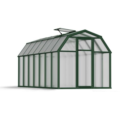Palram – Serre de jardin polycarbonate 6x14 pieds vert – Surface 4,1 m² – Épaisseur parois 6 mm – Cadre résine et aluminium – 702611
