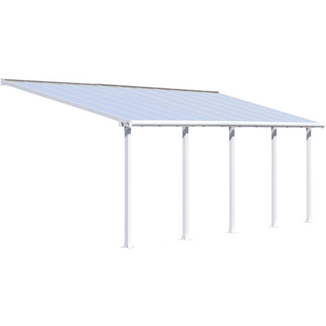 Palram – Pergola 21.8m² blanche en aluminium avec panneaux polycarbonate 16mm – Résistante aux intempéries – 704354 (1/5)