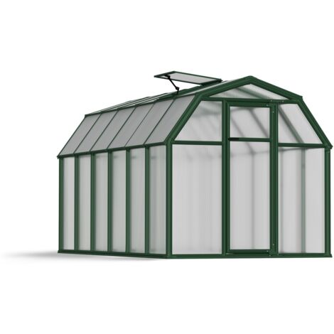 Palram – Serre de jardin polycarbonate 4,1 m² – Dimensions 204 x 201 x 198 cm – Panneaux double paroi 6 mm – Cadre résine et aluminium vert