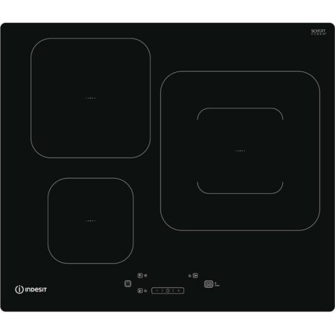 Indesit – Table de cuisson induction 60cm 3 feux 7200W vitrocéramique – Commandes tactiles – Minuteur numérique – IS33Q60NE