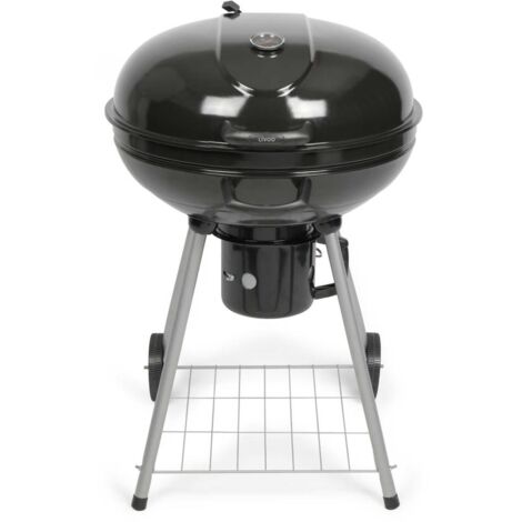 Barbecue charbon 55cm noir pour 6/8 personnes – Acier émaillé – Clapet d'aération et bac récupérateur de cendres – DOC270 – Livoo (1/10)