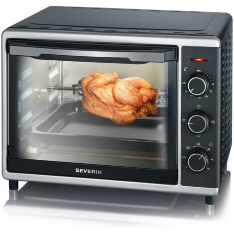 Severin – Mini four chaleur tournante 30L 1600W – Thermostat réglable 0-230°C – Minuterie sonore 120 min – Plat de cuisson 32,5 x 28 cm