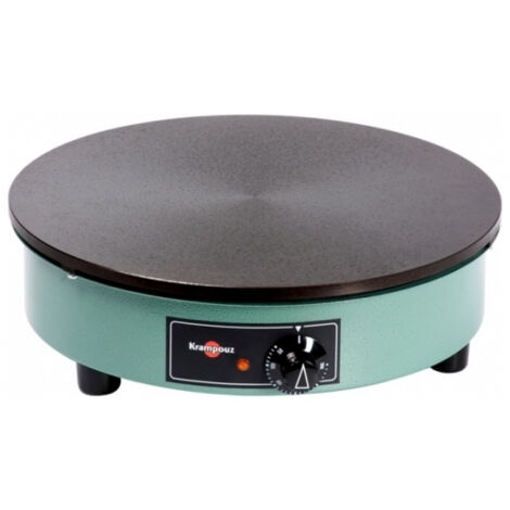 Krampouz – Crêpière fonte 40cm 3000W – Thermostat réglable – Plaque en fonte d'acier – Diffusion uniforme de la chaleur
