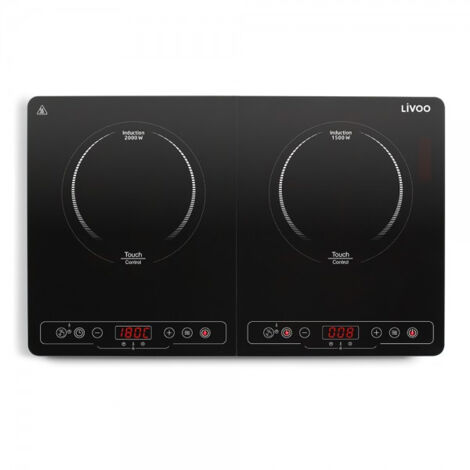 Plaque induction vitrocéramique 58cm – 2 foyers 2000W et 1500W – 10 niveaux de puissance – Minuterie 180 minutes – Écran LCD – Livoo - LIV3523930096358 (1/10)