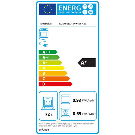 Four intégrable multifonction 72l 60cm a+ pyrolyse inox - Electrolux - eoe7p11x