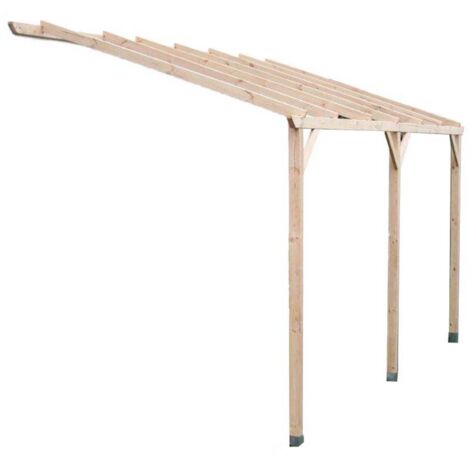 Carport mural pergola 15 m² bois autoclavé - Habrita - car3050am