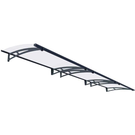 Palram – Marquise transparente 91,5x453,5cm en aluminium et polycarbonate – Protection contre intempéries – 703411
