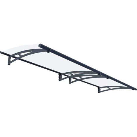 Palram – Marquise transparente 91,5x302cm aluminium et polycarbonate – Protection contre intempéries – 703408