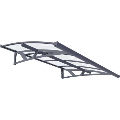 Canopia By Palram – Marquise de porte Amsterdam 223,5cm – Acier galvanisé et aluminium – Panneaux solides résistants aux UV – Installation rapide