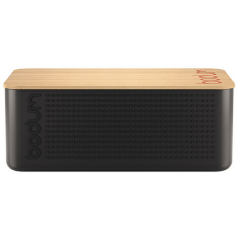 Boîte à pain en bambou noir 29 x 19 x 11 cm – Couvercle planche à découper – Valve de ventilation pour conservation optimale – Bodum - PAIN 29 X