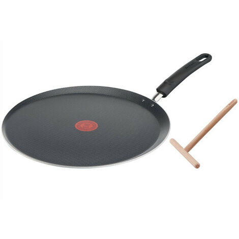 Tefal – Crêpière aluminium 34 cm avec répartiteur en bois – Revêtement antiadhésif Titanium – Thermo-Signal pour cuisson optimale - b5549712
