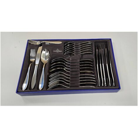 Villeroy & Boch – Ménagère 30 pièces en inox pour 6 personnes – Compatible lave-vaisselle – 1263739057
