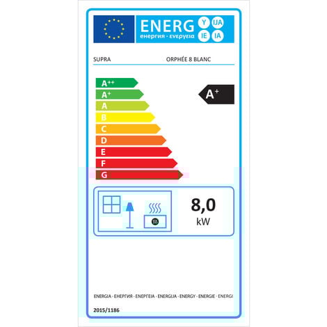 Poêle à granulés de bois 8kw blanc - Supra - orphee 8 blanc