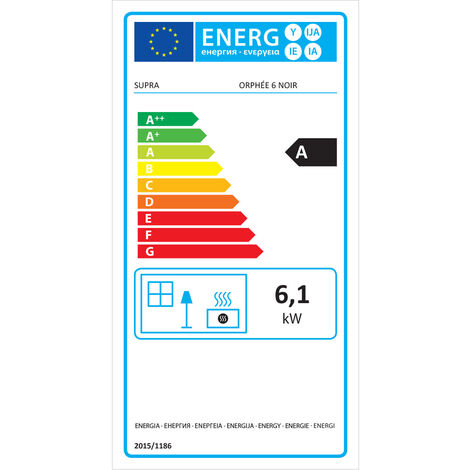 Poêle à granulés de bois 6.1kw noir - Supra - orphee 6 noir