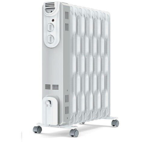 Supra – Radiateur bain d'huile 2500W – Surface jusqu'à 40m² – Thermostat mécanique – Sécurité anti-surchauffe et anti-basculement