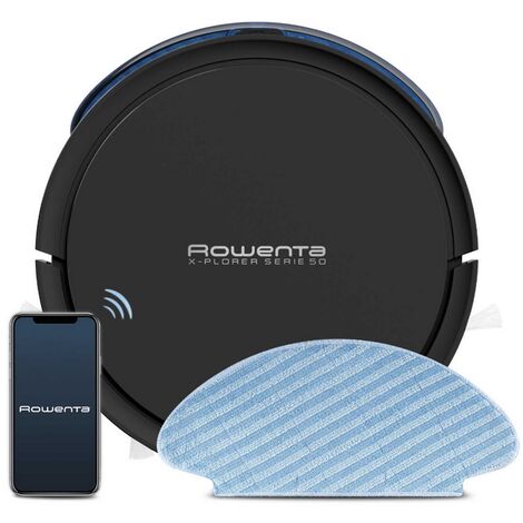 Rowenta – Aspirateur robot connecté sans sac – Navigation gyroscopique – Autonomie 2h – Turbo Brosse animal incluse – Compatible Alexa et Google Assistant - RR7375WH