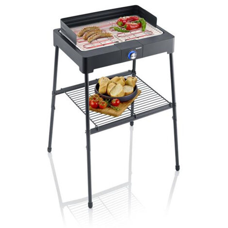 Barbecue électrique Severin PG 8566 – Grille en acier inoxydable – Temps de chauffe rapide – Boîtier SafeTouch pour sécurité