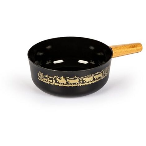 Caquelon à fondue 21 cm pour 5 personnes – Acier émaillé noir – Compatible induction – Pour fondue fromage – 1189566 – Stöckli (1/3)