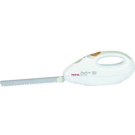 Tefal – Couteau électrique 100W blanc – Lames auto-affûtantes pour viande et pain – Bouton ergonomique – Nettoyage facile au lave-vaisselle (1/4)