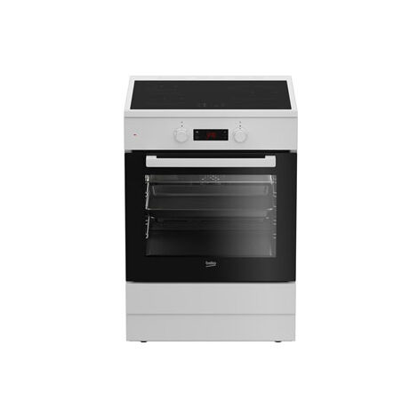 Beko – Cuisinière induction 72l 3 foyers blancs – Électrique multifonction avec chaleur brassée – Nettoyage parois catalytiques – 60 x 60 x 85 cm - FSE68302MWC