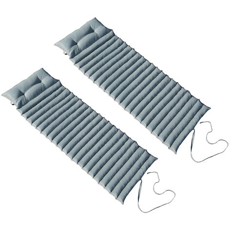 Lot de 2 matelas bain de soleil 180 x 60 cm – Tissu polyester 160 g/m² – Anti-UV et déperlant – Housse hydrofuge – Red Deco