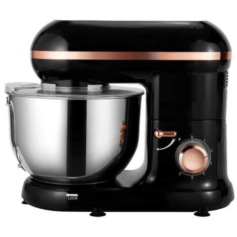 Kitchen Move – Robot pâtissier multifonctions 5.5L 1500W – Moteur à mouvement planétaire – 6 vitesses – Accessoires inclus : crochet, batteur, fouet - bat-1519