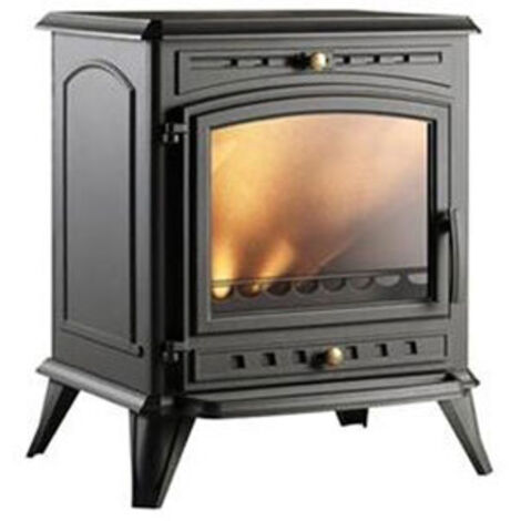 Invicta – Poêle à bois fonte 8kW anthracite – Combustion prolongée 8h – Rendement 76% – Évacuation des fumées arrière ou dessus (1/8)