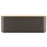 Boite à Pain En Plastique Avec Couvercle En Bambou - Noir/Marron - L 35 X H 135 Cm Boite à Pain En Plastique Avec Couvercle En Bambou - Noir/Marron - L 35 X H 135 Cm