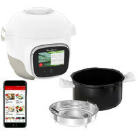 Moulinex – Multicuiseur intelligent 3L 900W blanc/argent – Cuisson sous pression – 13 modes de cuisson – Application avec recettes guidées