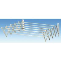 Séchoir à linge extensible mural 10 barres de 1m – Revêtement polyéthylène traité UV – Gain de place – Pour espaces confinés – Faverge