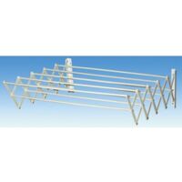 Séchoir à linge extensible mural 60cm – 10 barres de 60cm – Revêtement polyéthylène traité UV – Pour espaces réduits – Faverge