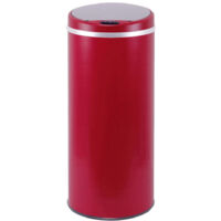 Kitchen Move – Poubelle automatique 42l rouge mat – Corps en inox – Détecteur infrarouge – Ouverture silencieuse – Cerclage plastique