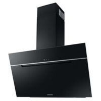Samsung – Hotte décorative inclinée 90cm 558 m3/h noir – Aspiration mixte – Niveau sonore 55/68/73 dBA – Filtre à graisses métallique – NK36C7070WB