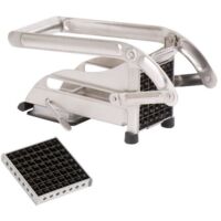 Coupe-frites inox 2 grilles – Coupe nette et régulière – Bras de levier ergonomique – Dimensions 26x12.5x9 cm – Tellier