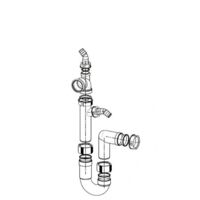 Franke – Siphon évier déporté avec tubulure – Pour évier 1 et 2 cuves – Raccordement à visser – 2 prises machine à laver