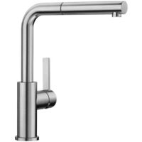 Blanco – Mitigeur de lavabo inox massif brossé – Bec orientable 190° avec douchette extractible – Hauteur 29,57 cm – 523123