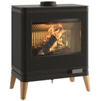 Invicta – Poêle à bois fonte 9kW – Longueur max bûche 58 cm – Rendement 76% – Évacuation des fumées arrière – P610449