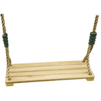 Cémonjardin – Balançoire en bois pour portique 1,90 / 2,50m – Corde polypropylène traitée anti-UV – Âge recommandé 3 à 12 ans – Anneau de suspension métal