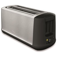 Moulinex – Grille-pain inox 2 fentes 1700W avec fonction ECO – Remontée extra-haute – Centrage automatique – Tiroir ramasse miettes