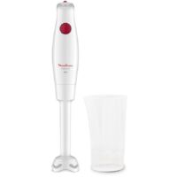 SEB – Mixeur plongeant 350W blanc – Lames ZELKROM inox pour résultats onctueux – Bouton unique de contrôle – Design ergonomique