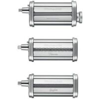 Machine à pâtes 3 rouleaux chrome – Accessoires pour lasagnes, tagliatelles et linguines – Compatible avec robots KitchenAid